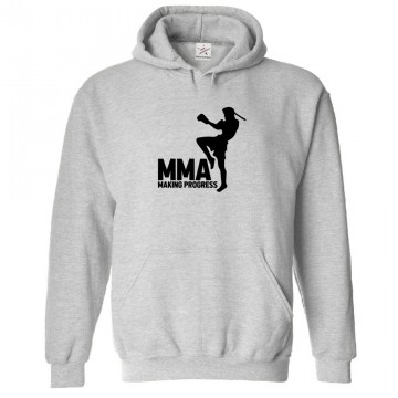 MMA Making Progress Unisex Kids and Adults Pullover Hoodie for Martial Art Lovers									 									 									